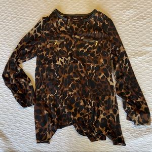 Leopard Print Blouse Small NWT